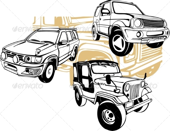 GraphicRiver Off-Road Cars Set 8640395 GraphicRiver Off-Road Cars Set 8640395