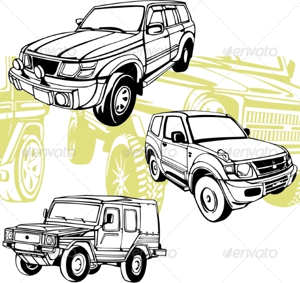 GraphicRiver Off-Road Cars Set 8640396 GraphicRiver Off-Road Cars Set 8640396