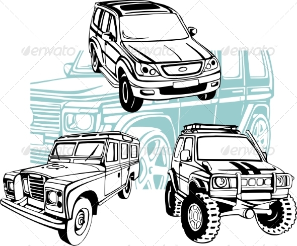 Off-Road Cars - Vector Set.