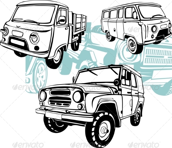 Off-Road Cars - Vector Set.