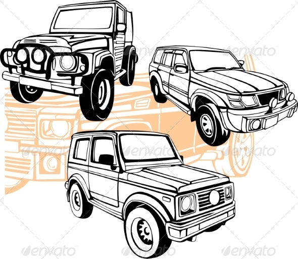 Off-Road Cars - Vector Set.