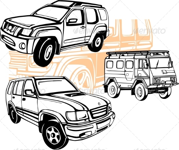 Off-Road Cars - Vector Set.