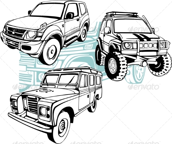 Off-Road Cars - Vector Set.