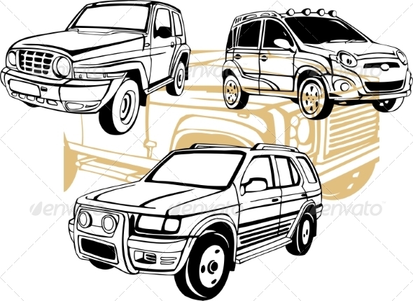 Off-Road Cars - Vector Set.