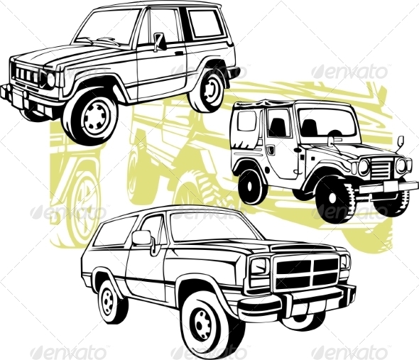 Off-Road Cars - Vector Set.