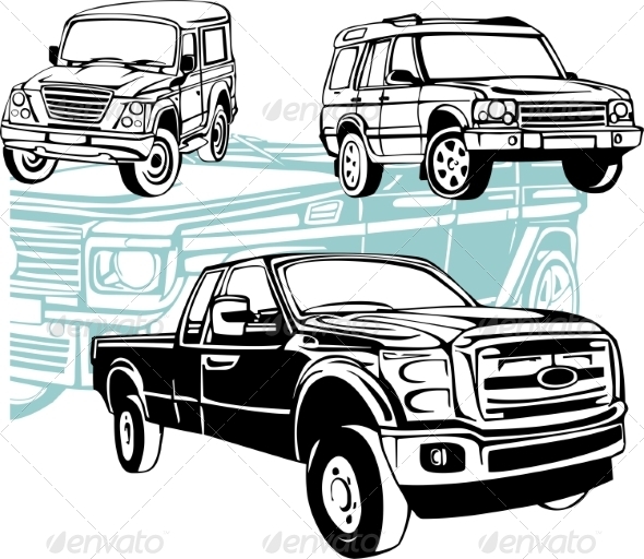 Off-Road Cars - Vector Set.