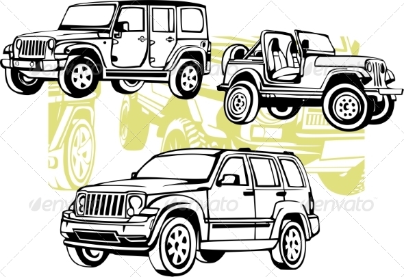 Off-Road Cars - Vector Set.