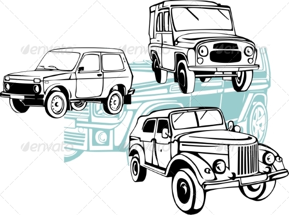 Off-Road Cars - Vector Set.