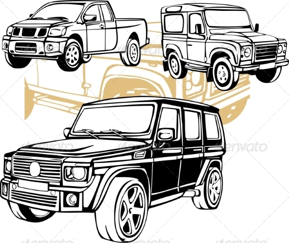 Off-Road Cars - Vector Set.