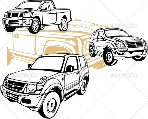 Off-Road Cars - Vector Set.