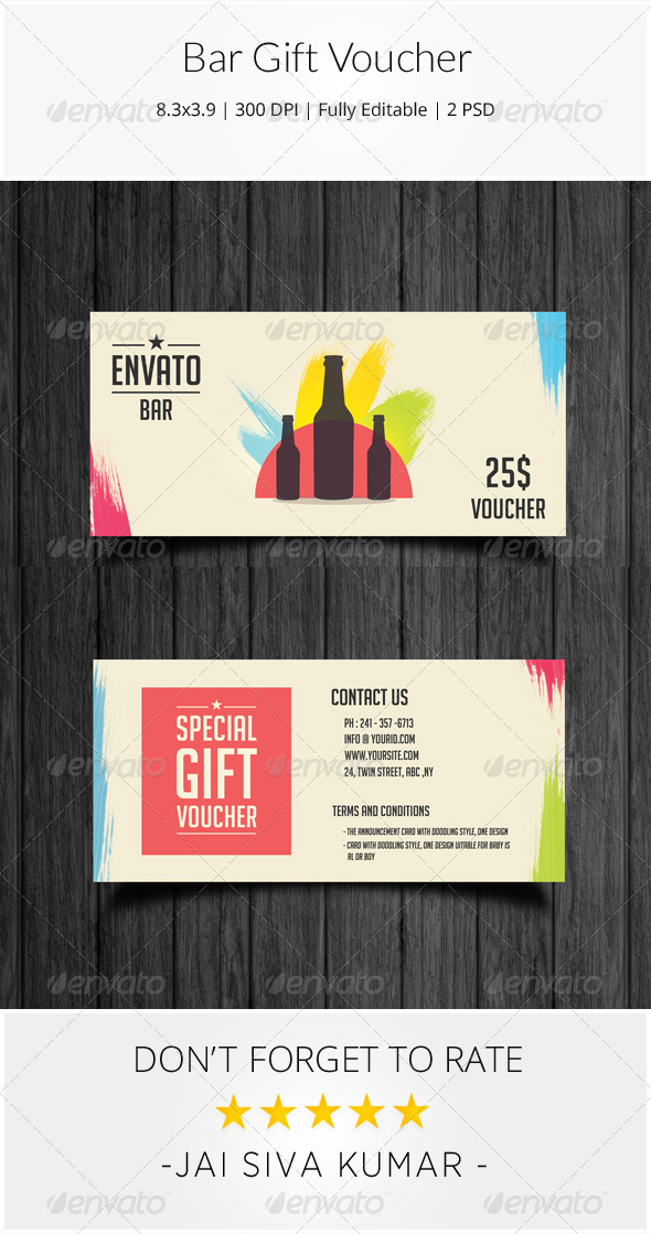 GraphicRiver Bar Gift Voucher 8641616 GraphicRiver Bar Gift Voucher 8641616