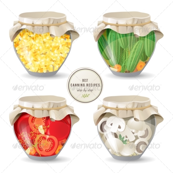 GraphicRiver Canning Mushrooms and Vegetables 8642456 GraphicRiver Canning Mushrooms and Vegetables 8642456