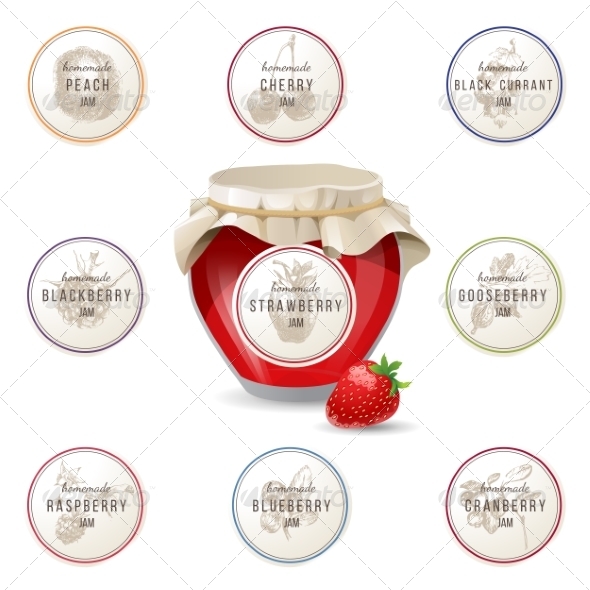 GraphicRiver Jam Jar and Labels 8642616 GraphicRiver Jam Jar and Labels 8642616