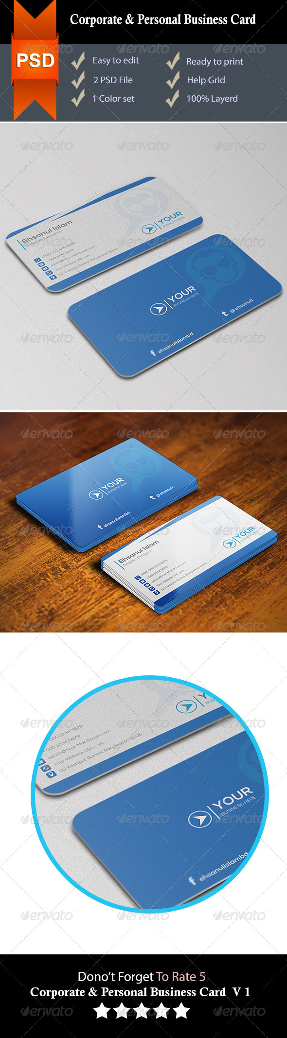 Corporate & Personal Business Card V 1 (Creative)