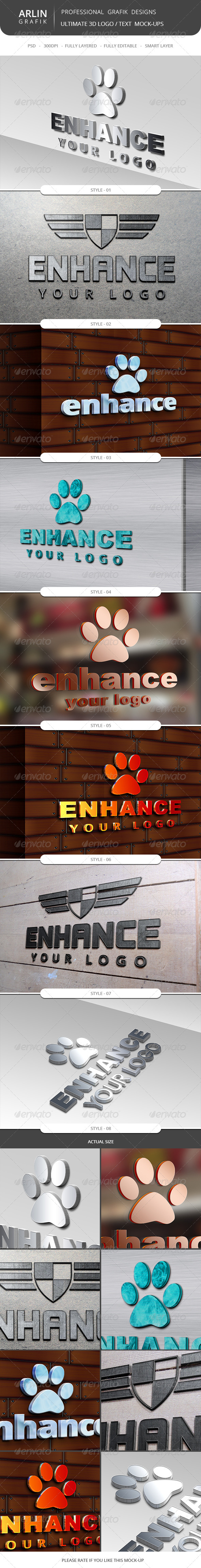 GraphicRiver Ultimate 3D Logo Mockups 8606109 GraphicRiver Ultimate 3D Logo Mockups 8606109