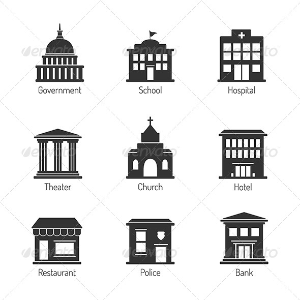 GraphicRiver Government Building Icons 8643373 GraphicRiver Government Building Icons 8643373