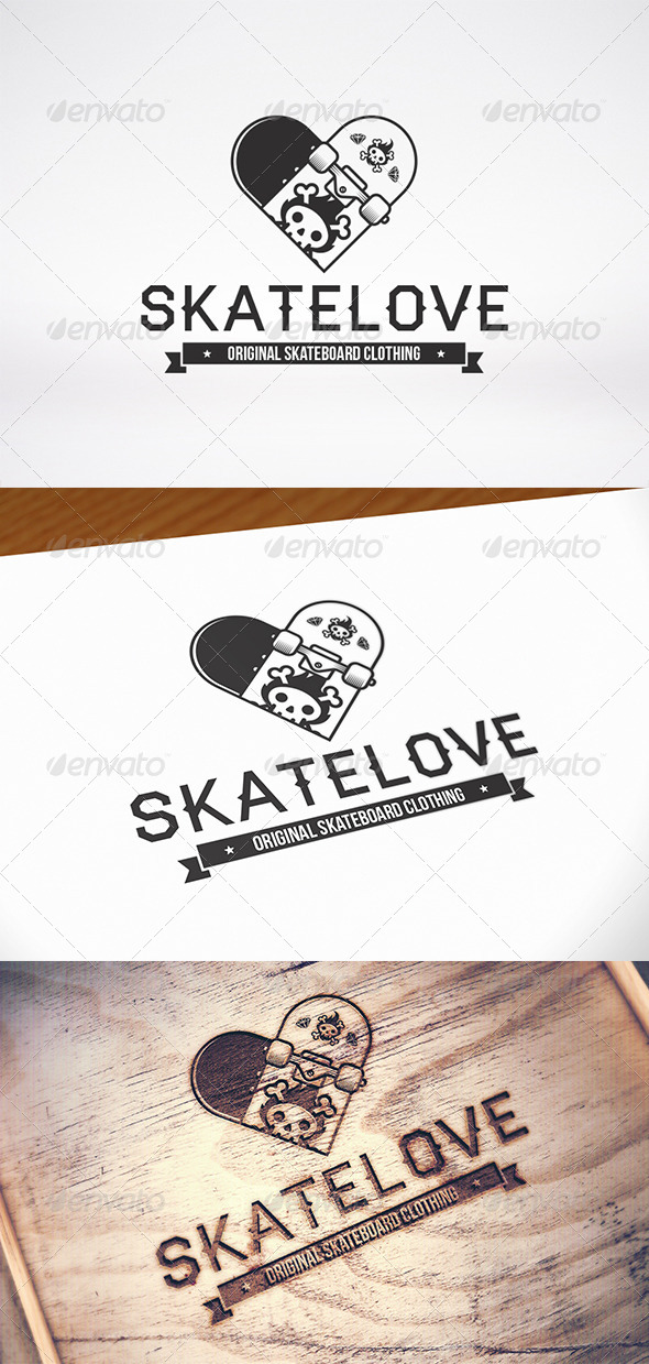 GraphicRiver Skate Love Logo Template 8643425 GraphicRiver Skate Love Logo Template 8643425