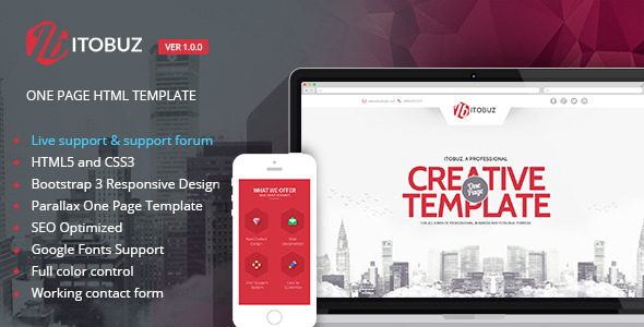 ThemeForest Itobuz One Page HTML Template 8372118 ThemeForest Itobuz One Page HTML Template 8372118