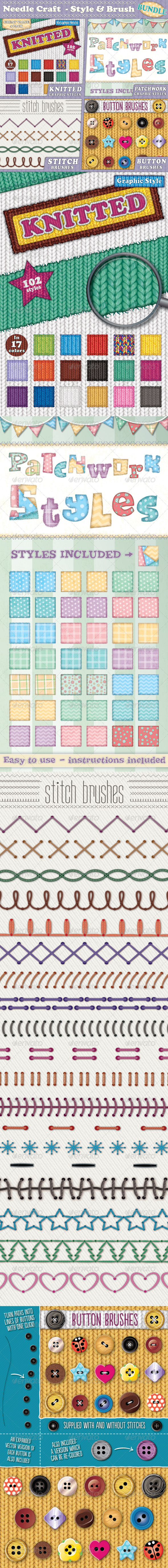 GraphicRiver Needle Craft Style & Brush Bundle 8645077 GraphicRiver Needle Craft Style & Brush Bundle 8645077