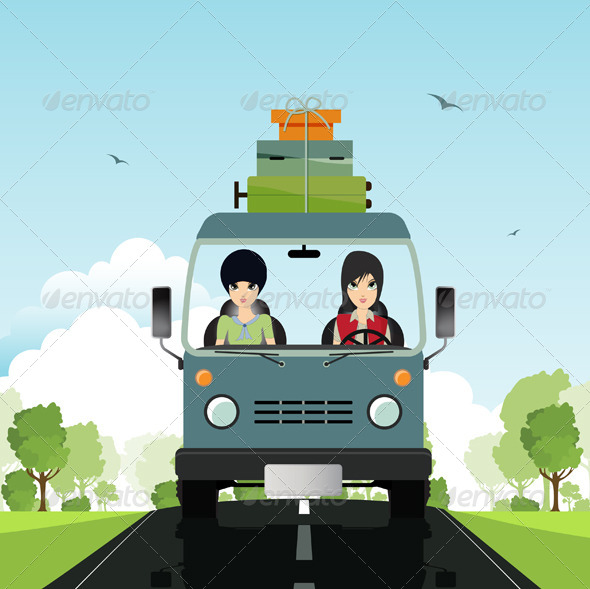 GraphicRiver Woman Drives Van 8646026 GraphicRiver Woman Drives Van 8646026