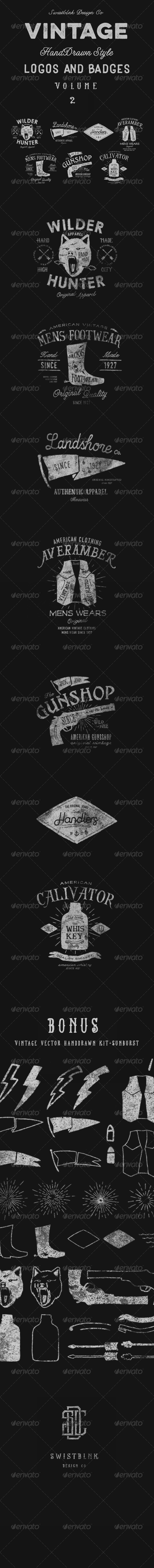 GraphicRiver Vintage Hand Drawn Style Logos And Badges Vol 2 8646218 GraphicRiver Vintage Hand Drawn Style Logos And Badges Vol 2 8646218
