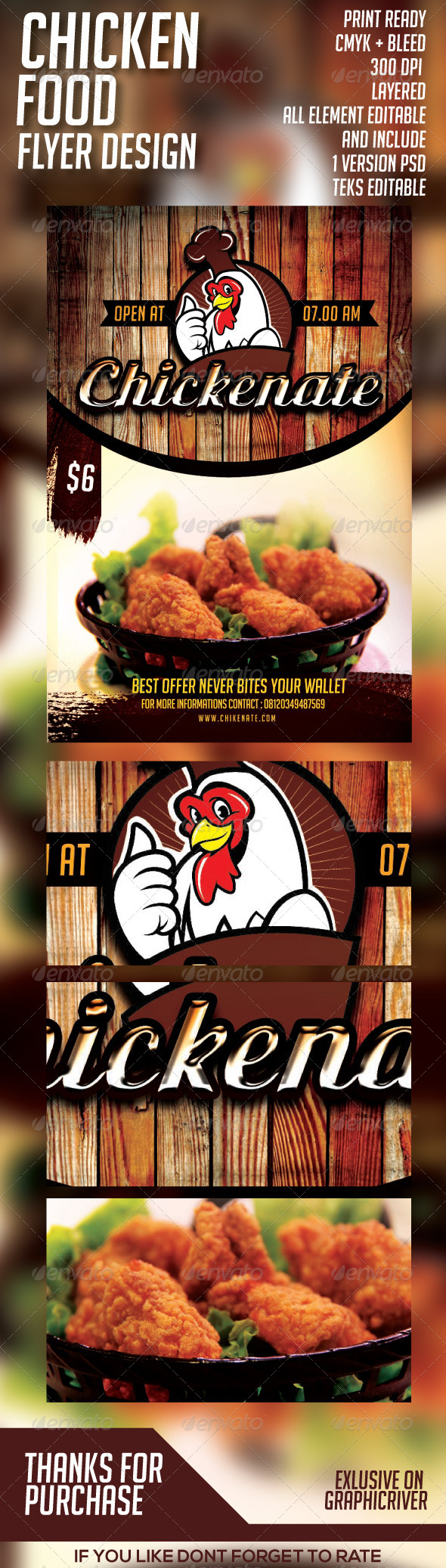 Chicken Food Flyer Template PSD