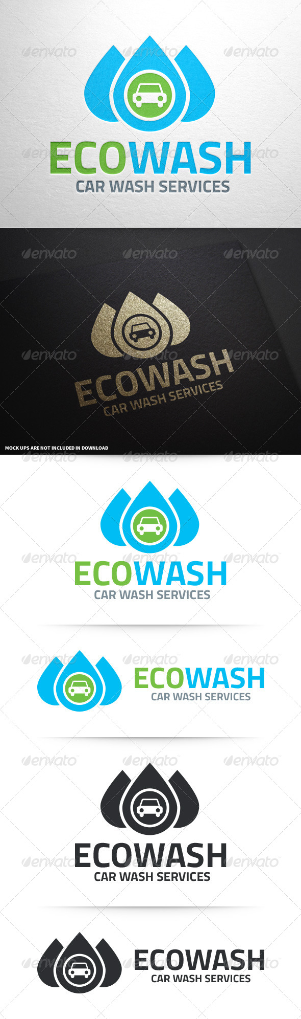 Eco Car Wash Logo Template