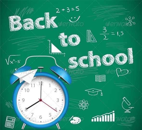 GraphicRiver Green School Background with Alarm 8656295 GraphicRiver Green School Background with Alarm 8656295
