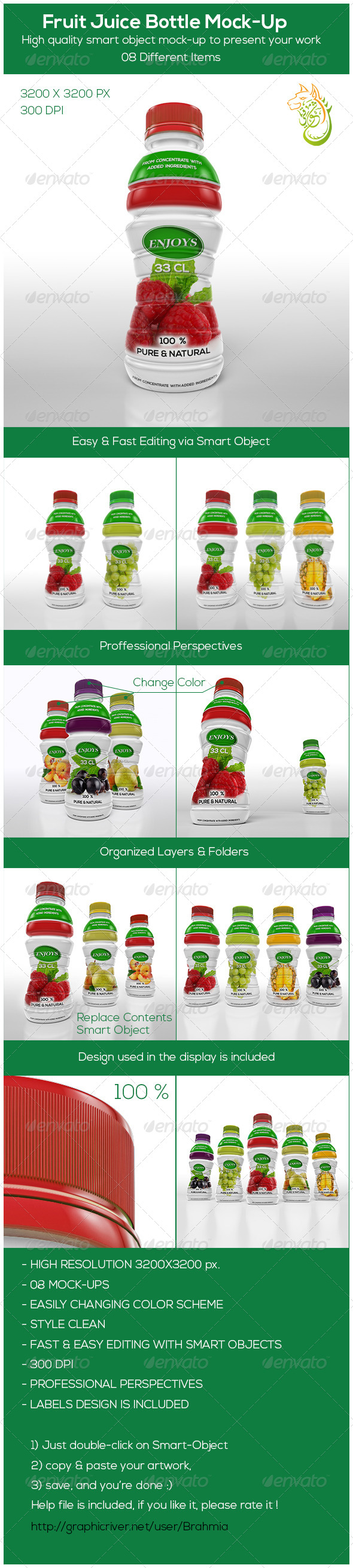 Fruit Juice Bottle Mock-Up