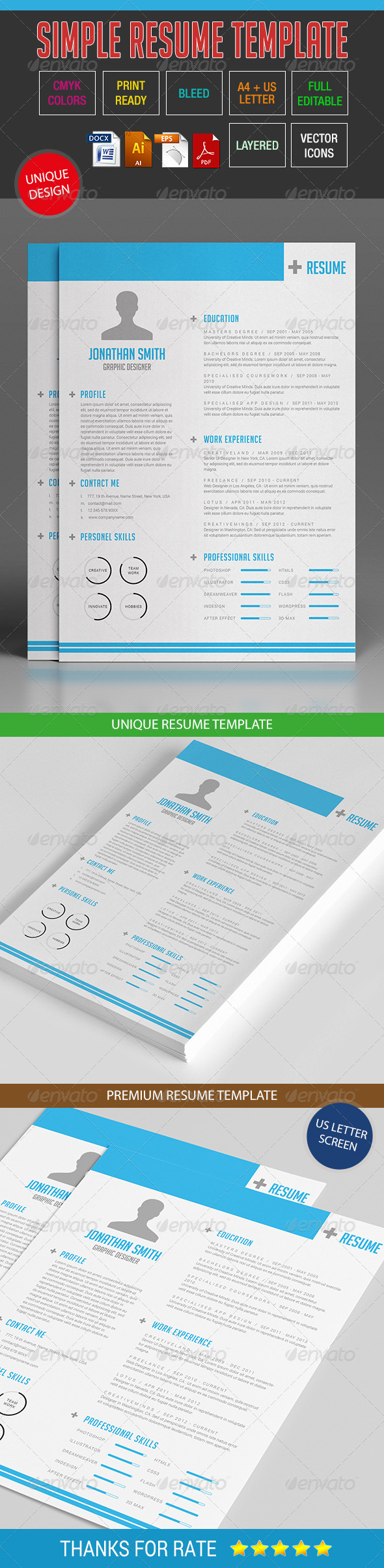 GraphicRiver Simple Resume Template 10 8643550 GraphicRiver Simple Resume Template 10 8643550