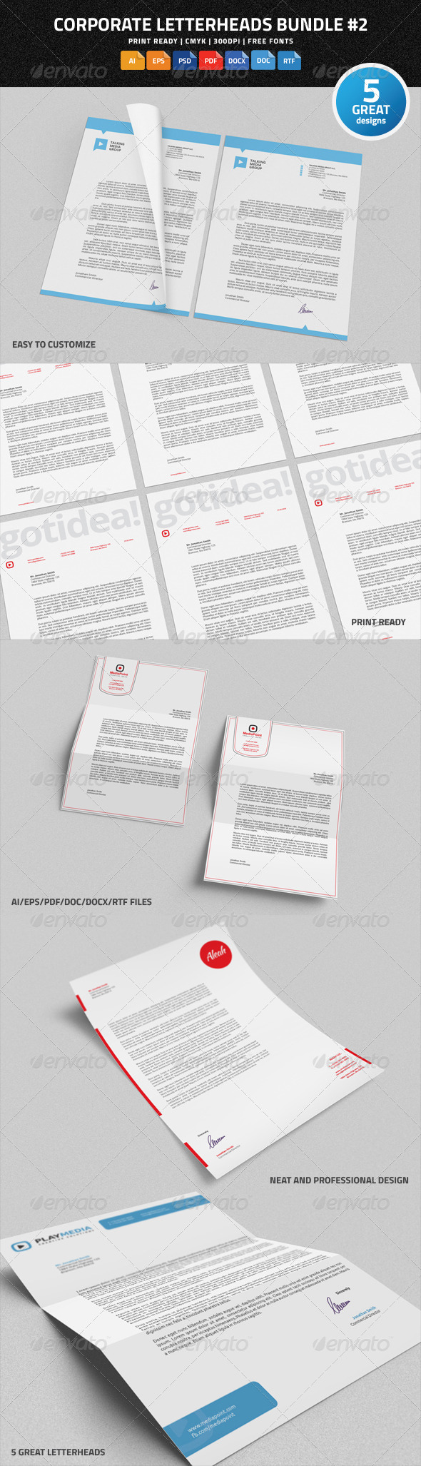 GraphicRiver Corporate Letterheads Bundle #2 8657482 GraphicRiver Corporate Letterheads Bundle #2 8657482