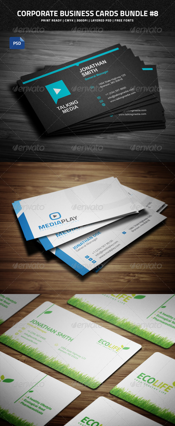 GraphicRiver Creative Business Cards Bundle #8 8658032 GraphicRiver Creative Business Cards Bundle #8 8658032