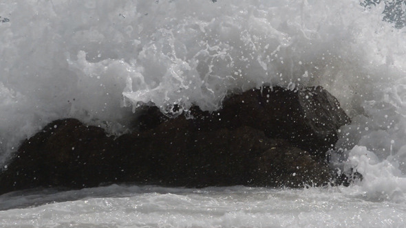 Sea Water Smashes into Rocks Sea Water Smashes into Rocks