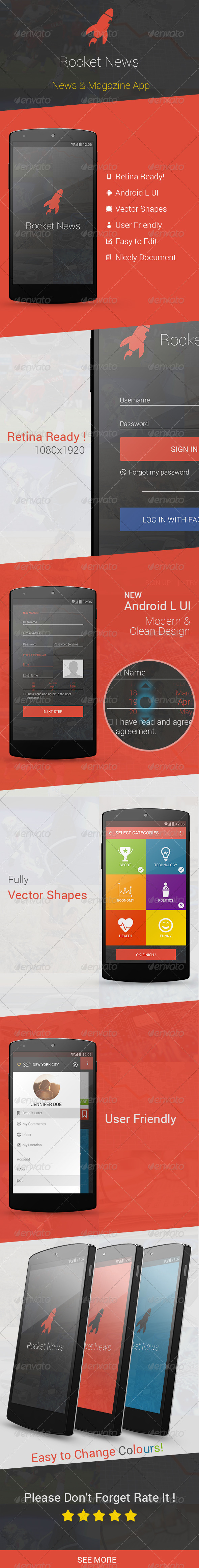 GraphicRiver Rocket News & Magazine Android App UI 8637204 GraphicRiver Rocket News & Magazine Android App UI 8637204