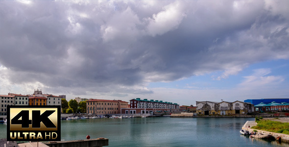 City Port with Cloudy Sky City Port with Cloudy Sky
