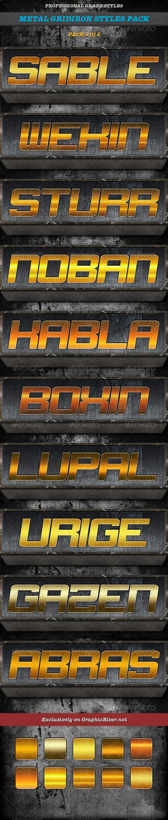 GraphicRiver Metal Gridiron Style Pack 2 of 5 8659104 GraphicRiver Metal Gridiron Style Pack 2 of 5 8659104