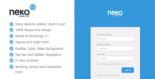 Neko - Responsive Bootstrap App Landing Page