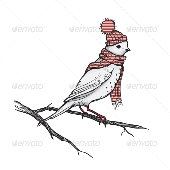 GraphicRiver Retro Illustration of a Bird on a Branch 8659199 GraphicRiver Retro Illustration of a Bird on a Branch 8659199