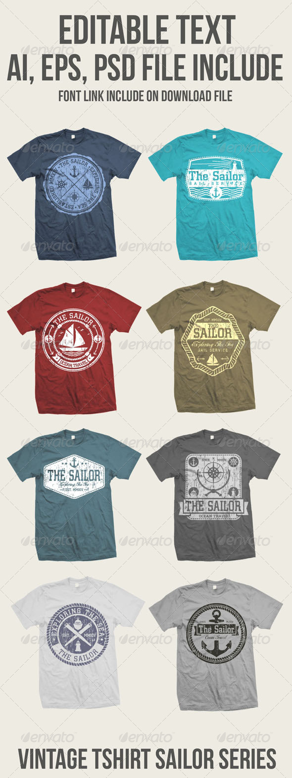 GraphicRiver 8 Vintage Sailor Tshirt 8659224 GraphicRiver 8 Vintage Sailor Tshirt 8659224