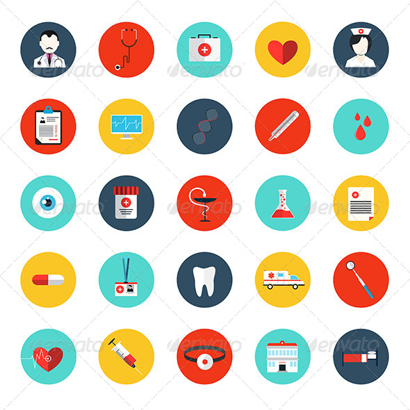GraphicRiver Set of Flat MedicaI Icons 8659248 GraphicRiver Set of Flat MedicaI Icons 8659248