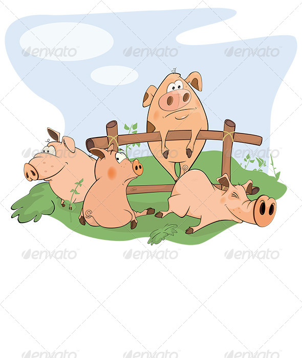 GraphicRiver Pig Gang Cartoon 8659444 GraphicRiver Pig Gang Cartoon 8659444