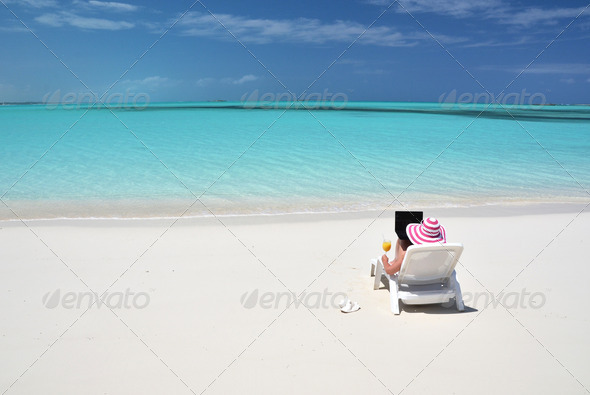 Beach scene, Exuma, Bahamas