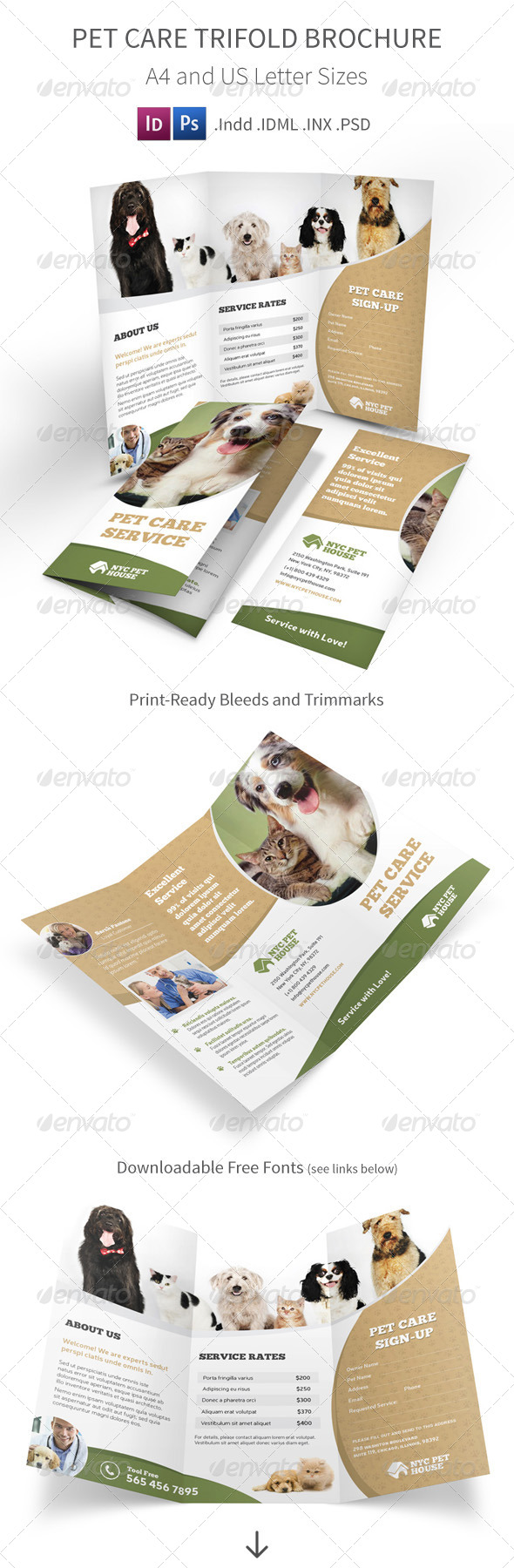 GraphicRiver Pet and Animal Care Trifold Brochure 8659900 GraphicRiver Pet and Animal Care Trifold Brochure 8659900