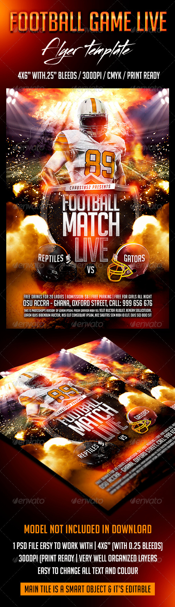 GraphicRiver Football Game Live Flyer Template 8660313 GraphicRiver Football Game Live Flyer Template 8660313