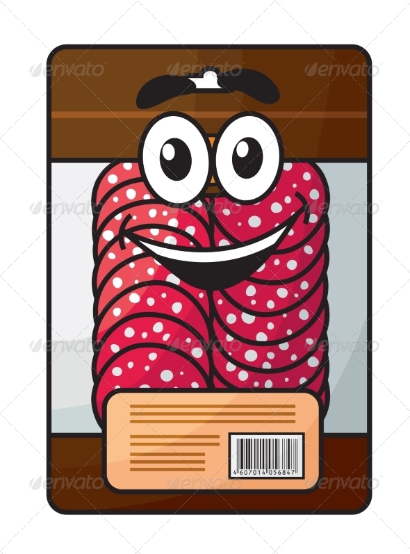 GraphicRiver Cartoon meat chopped sausage in package 8661226 GraphicRiver Cartoon meat chopped sausage in package 8661226