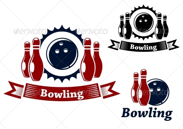 GraphicRiver Bowling Emblems with Ball and Ninepins 8661238 GraphicRiver Bowling Emblems with Ball and Ninepins 8661238