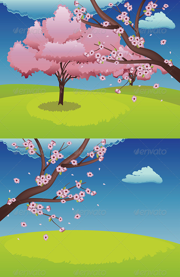 GraphicRiver Sakura on Grass Field 8661313 GraphicRiver Sakura on Grass Field 8661313