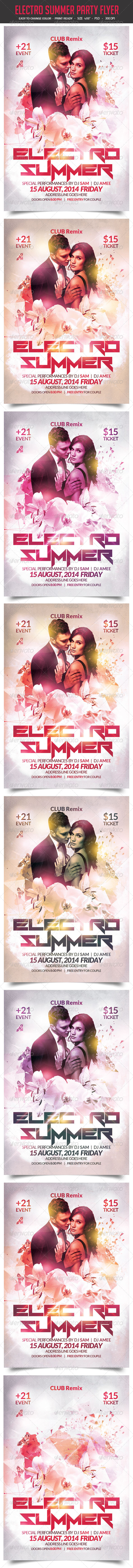 Electro Summer Party Flyer (Clubs & Parties)