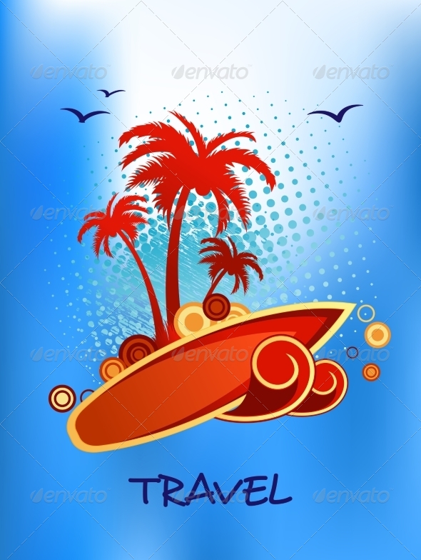 GraphicRiver Tropical Island Travel Poster 8661505 GraphicRiver Tropical Island Travel Poster 8661505