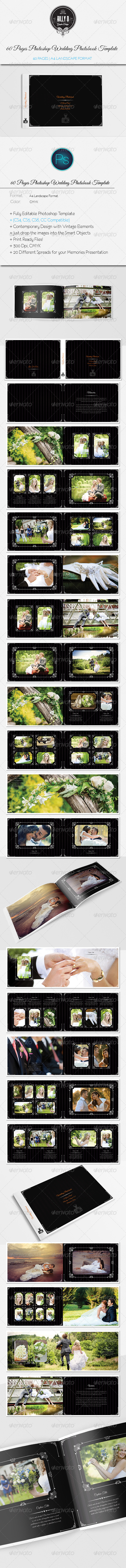 40 Pages Photoshop Wedding Photobook Template (Photo Albums)